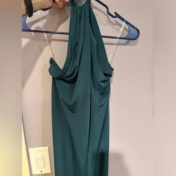 NWT MESHKI Elyna
Slinky Halter Maxi Dress - Forest Green - Picture 3 of 9